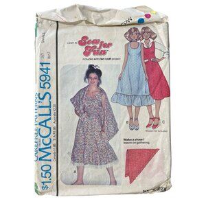 McCalls 5941 Misses & Teen Dress Jumper Sewing Pattern Size Small Vintage 1978 C